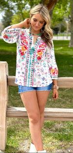 Shop Envi Me tops The Spring Ellensberg Embroidered Top