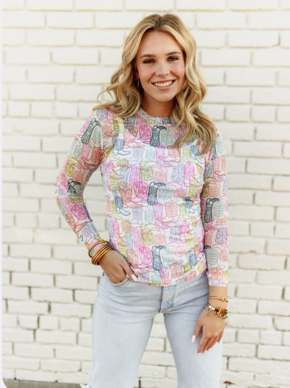 Shop Envi Me It's T-shirt Kinda Day The Spring Give It The Boot Mesh Top