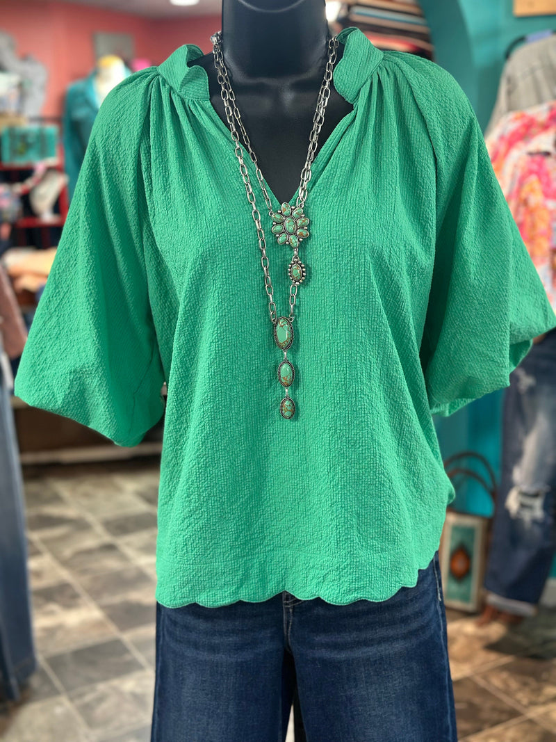 Shop Envi Me Tops and Tunics The Spring Kelly Green Top
