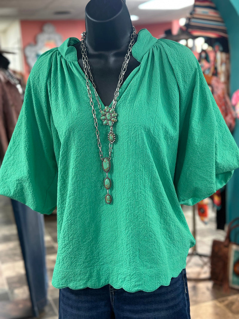 Shop Envi Me Tops and Tunics The Spring Kelly Green Top