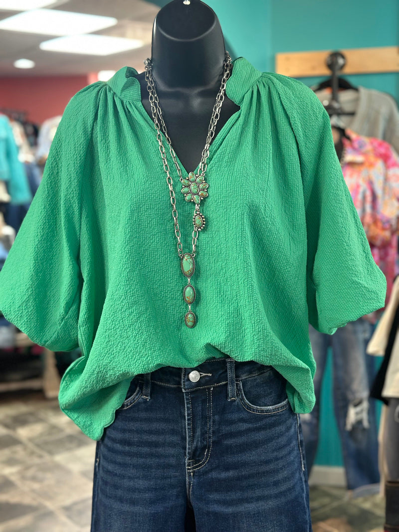 Shop Envi Me Tops and Tunics The Spring Kelly Green Top