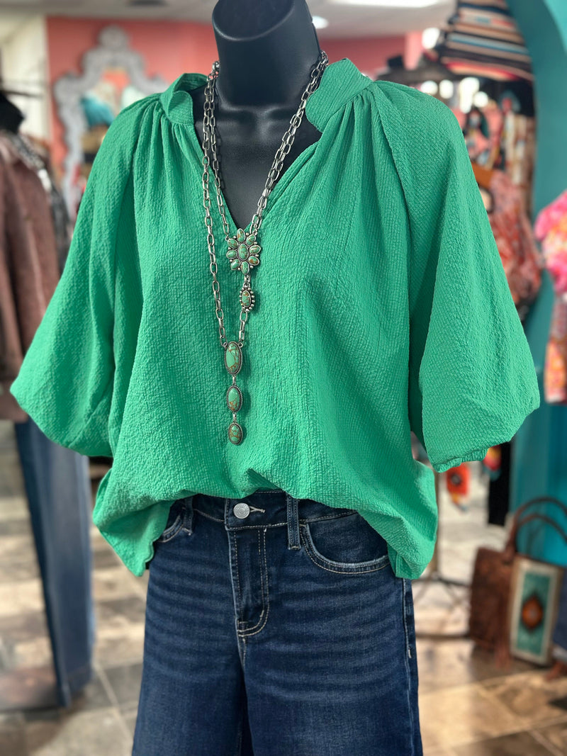 Shop Envi Me Tops and Tunics The Spring Kelly Green Top