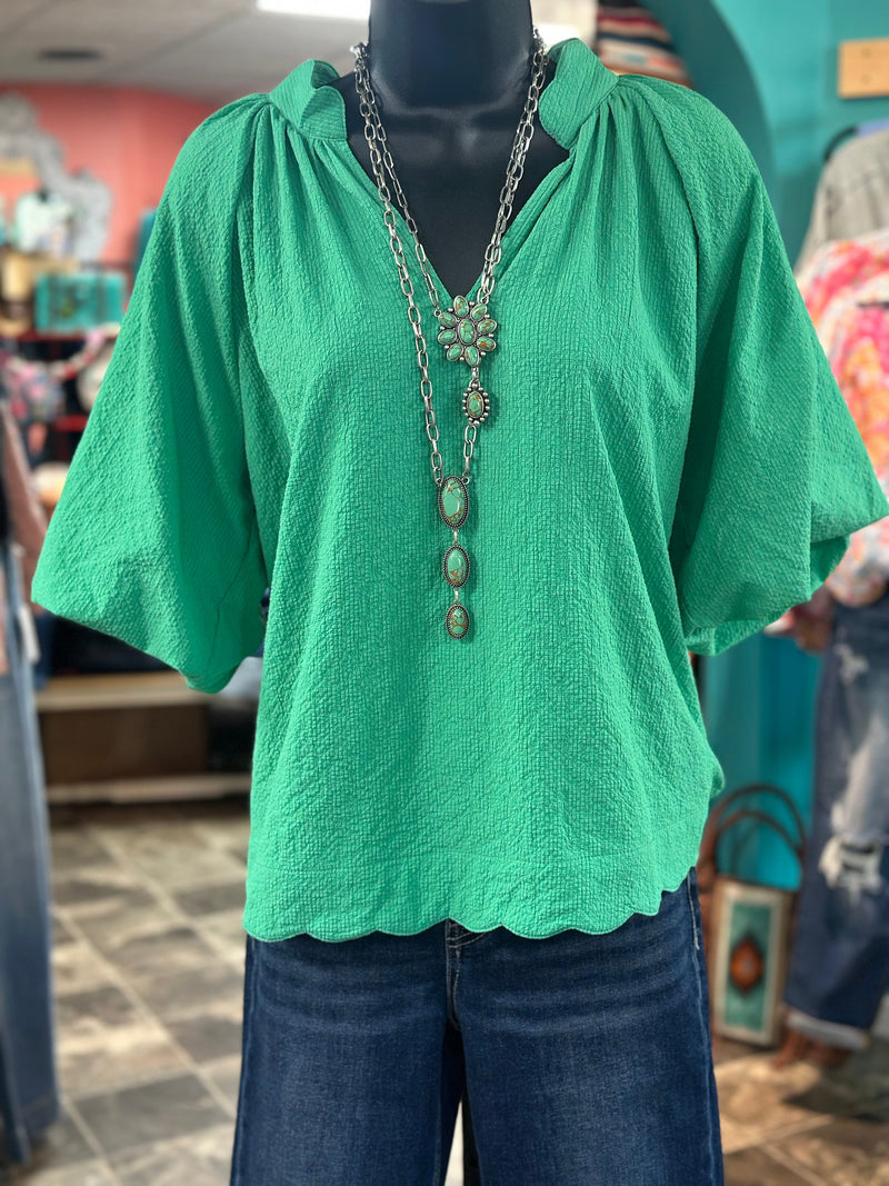 Shop Envi Me Tops and Tunics The Spring Kelly Green Top