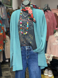 Shop Envi Me Cardigans and Kimonos The Spring On The Tejas Turquoise Cardigan