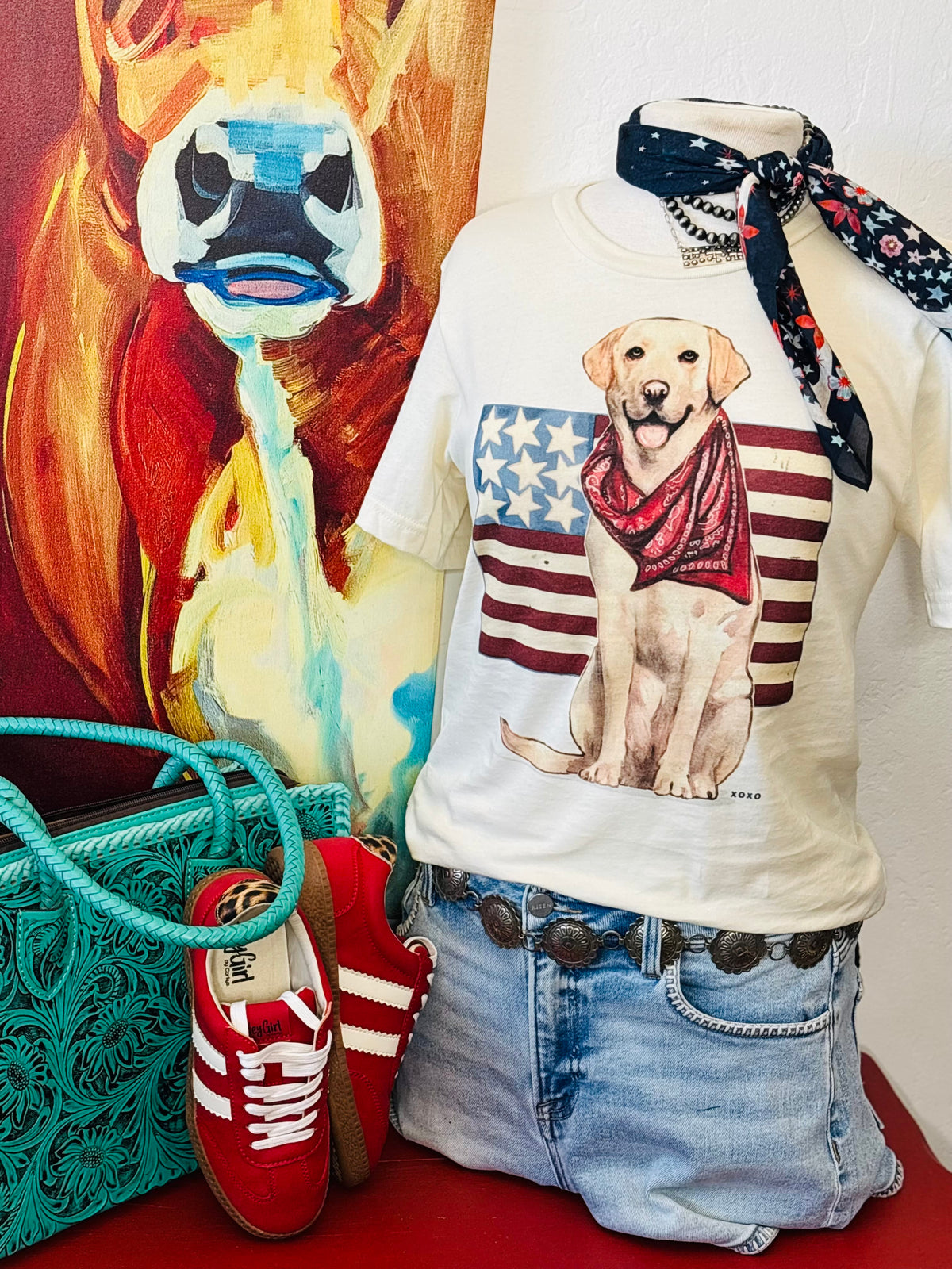 Shop Envi Me It's T-shirt Kinda Day The Stars & Stripes Labrador Tee