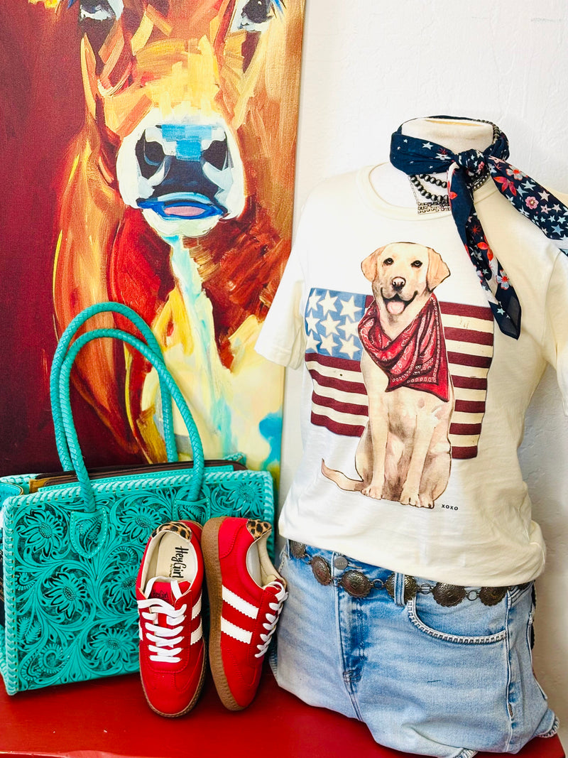 Shop Envi Me It's T-shirt Kinda Day The Stars & Stripes Labrador Tee