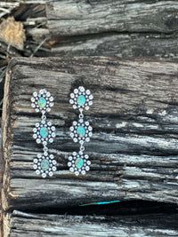 Shop Envi Me Earrings Turquoise The Sterling Silver & Cluster Turquoise Triple Drop Earring