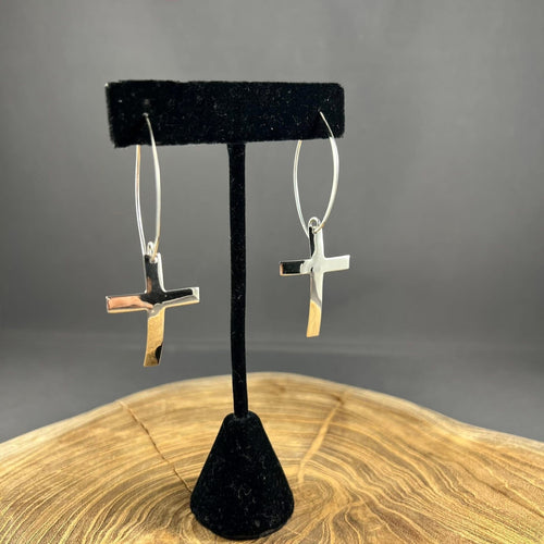 Shop Envi Me Earrings Silver The Sterling Silver Cross Earring