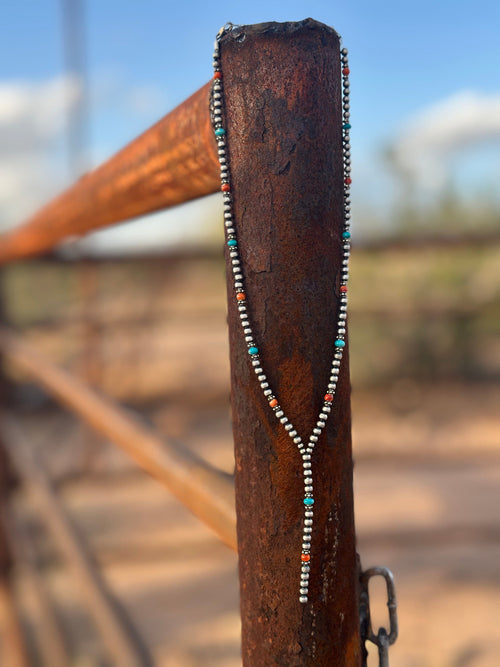 Shop Envi Me Necklaces The Sterling Silver & Spiney with Turquoise Lariat Necklace