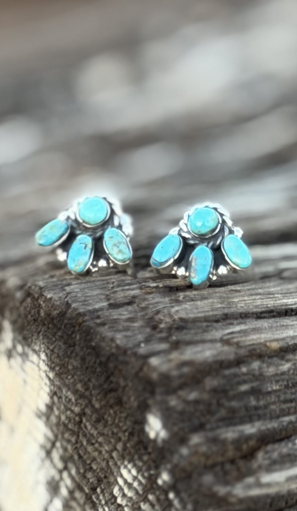 Shop Envi Me Earrings Silver The Sterling & Turquoise Mini Cluster Stud Earring