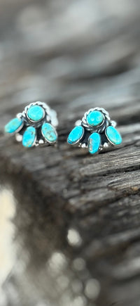 Shop Envi Me Earrings Silver The Sterling & Turquoise Mini Cluster Stud Earring