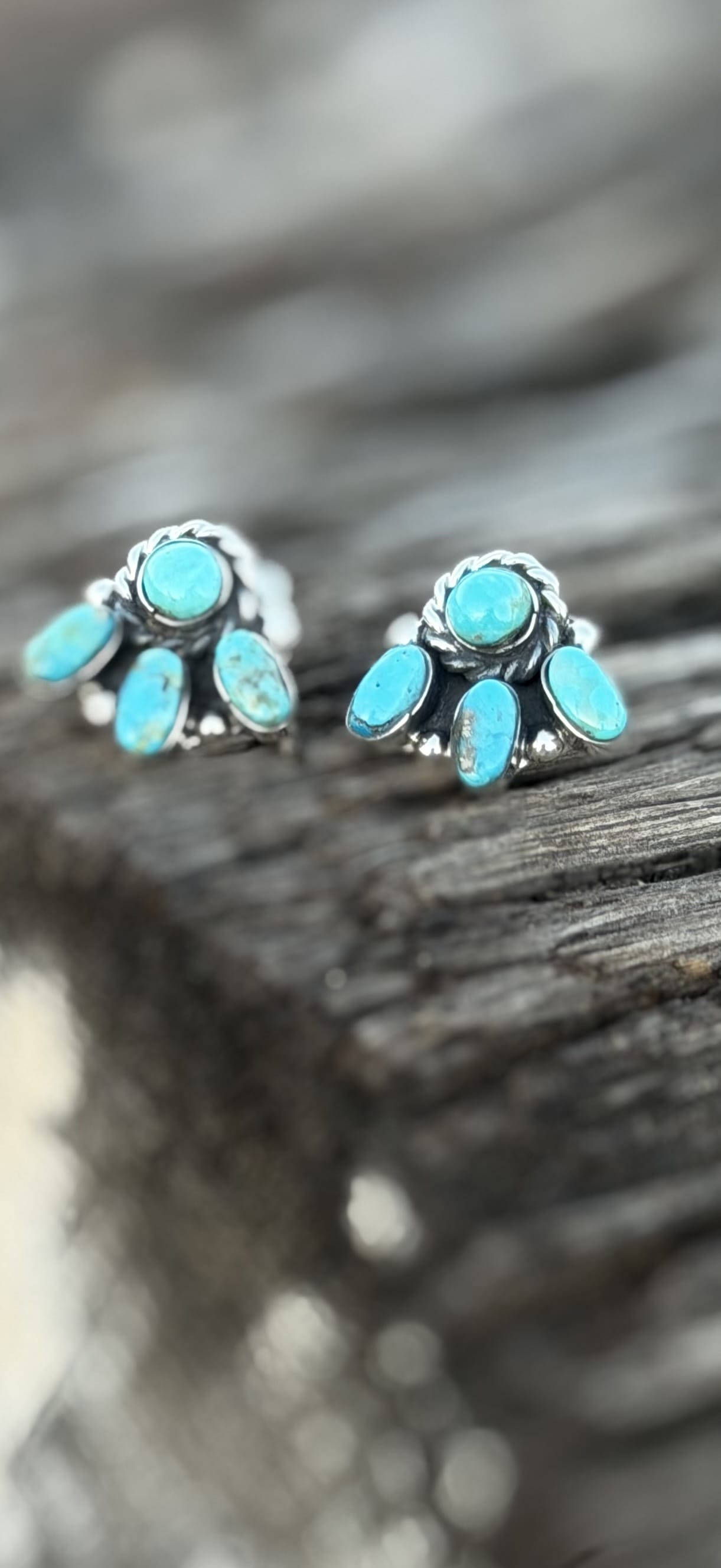 Shop Envi Me Earrings Silver The Sterling & Turquoise Mini Cluster Stud Earring
