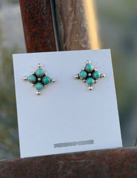 Shop Envi Me Earrings Silver The Sterling & Turquoise Small Cluster Stud Earring