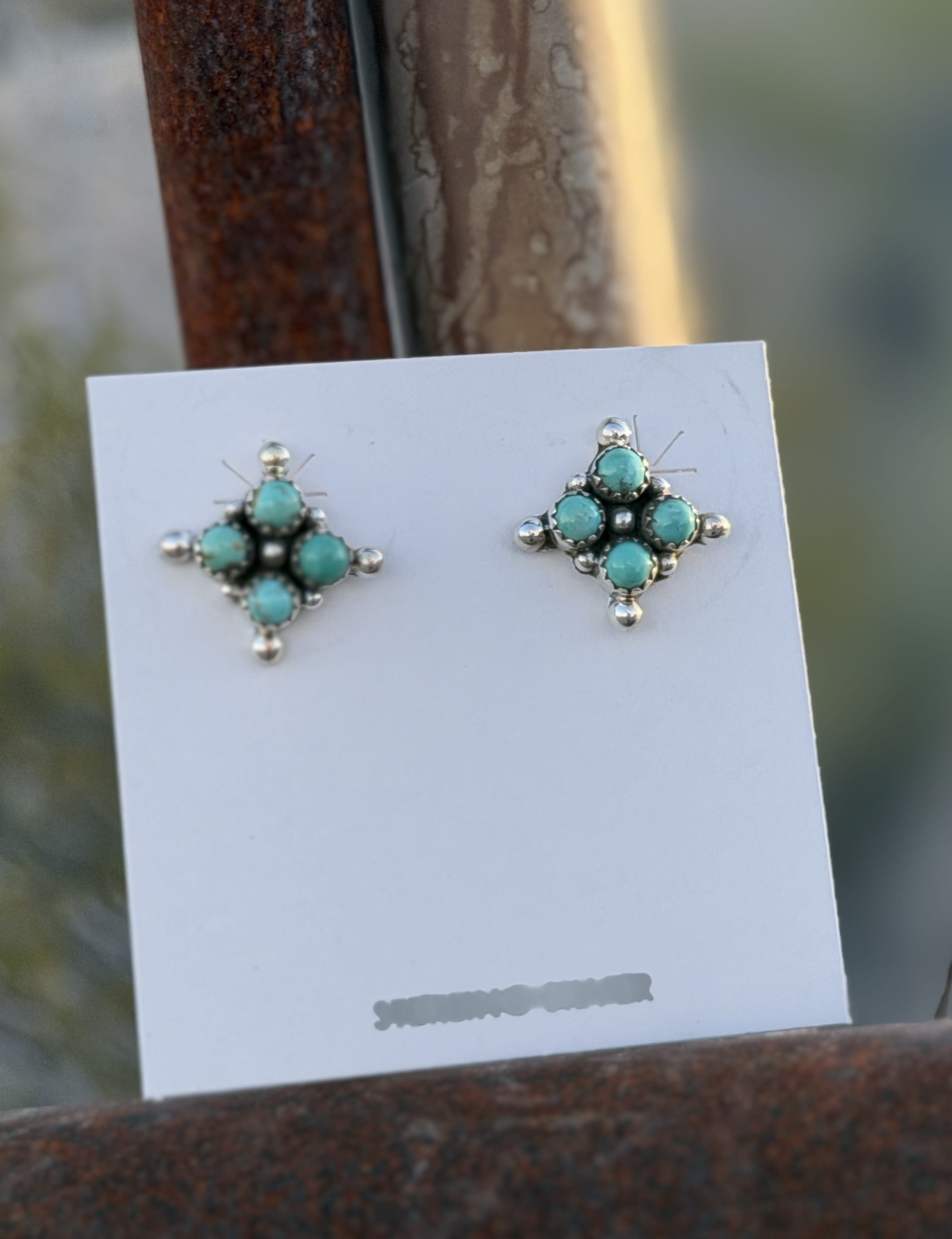 Shop Envi Me Earrings Silver The Sterling & Turquoise Small Cluster Stud Earring