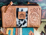 Shop Envi Me Accessories Black/White Cow The STS Tooled Leather &  Cowhide Organizer Wallet