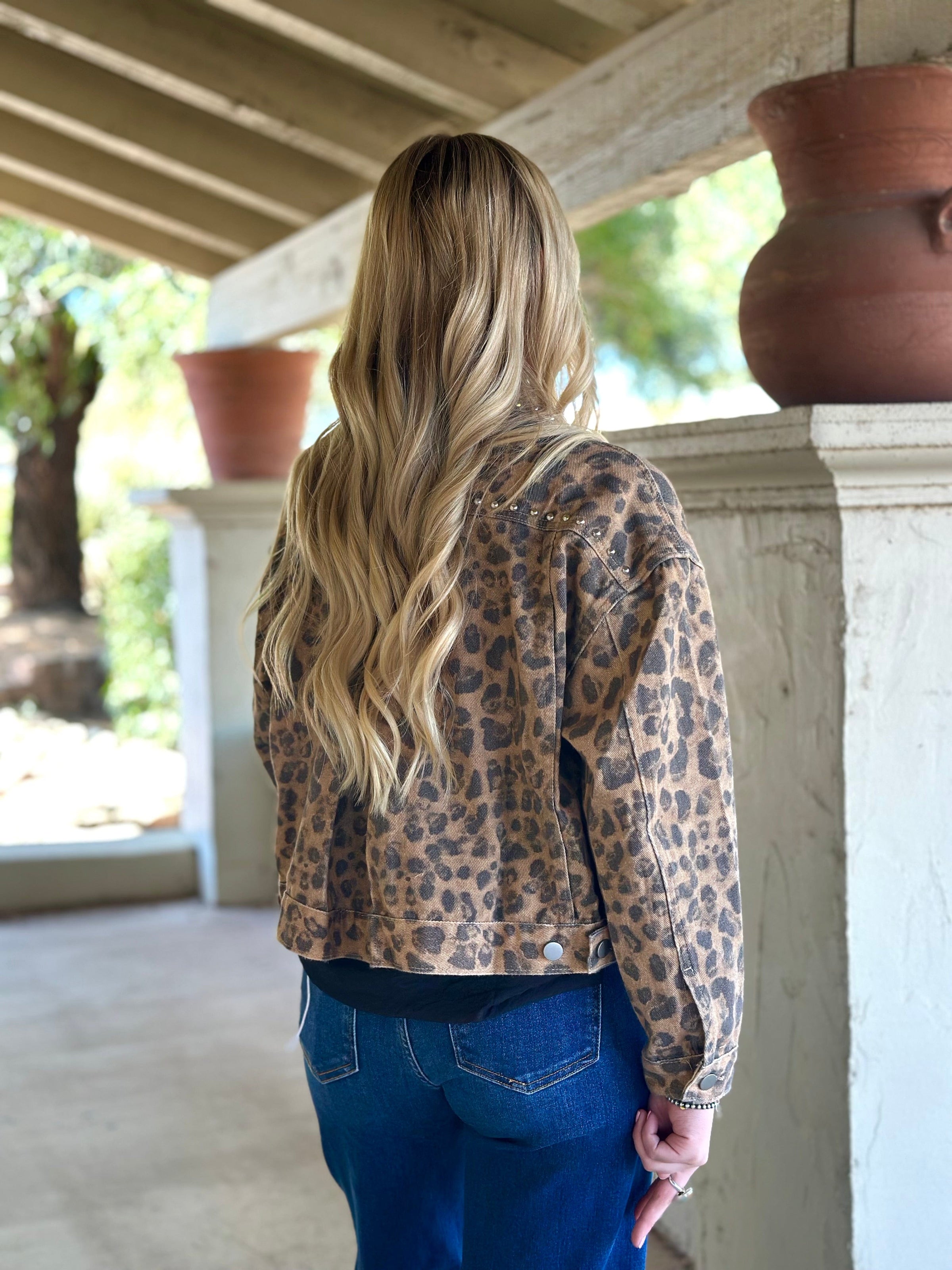 Shop Envi Me Tops and Tunics The Studded Jungle Leopard Jacket
