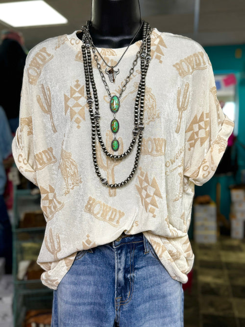 Shop Envi Me Tops and Tunics The Summer Cactus Howdy Top