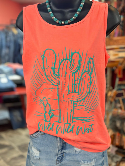 Shop Envi Me Tops and Tunics The Summer Coral Wild West Cactus Tank