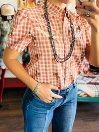 Shop Envi Me Sale The Summer Days Pink Gingham Retro Western Top