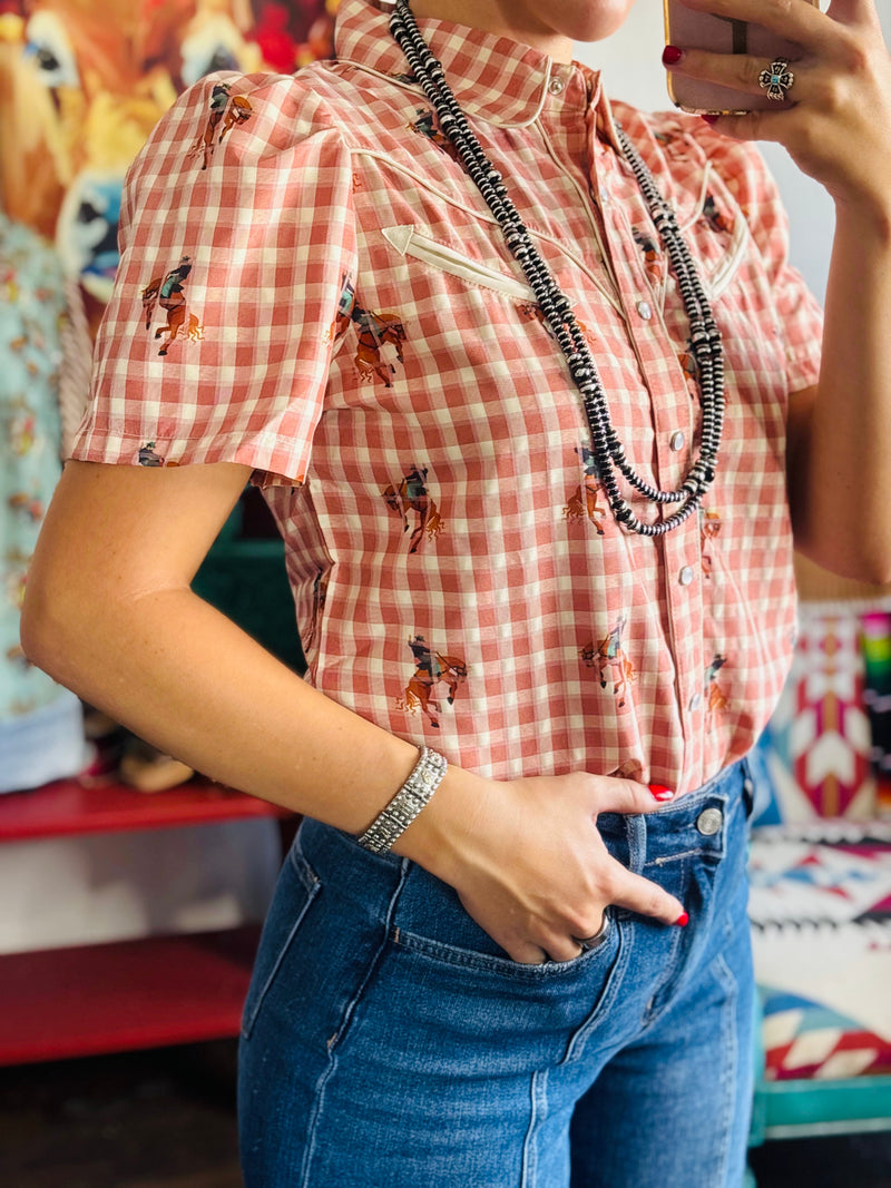 Shop Envi Me Sale The Summer Days Pink Gingham Retro Western Top