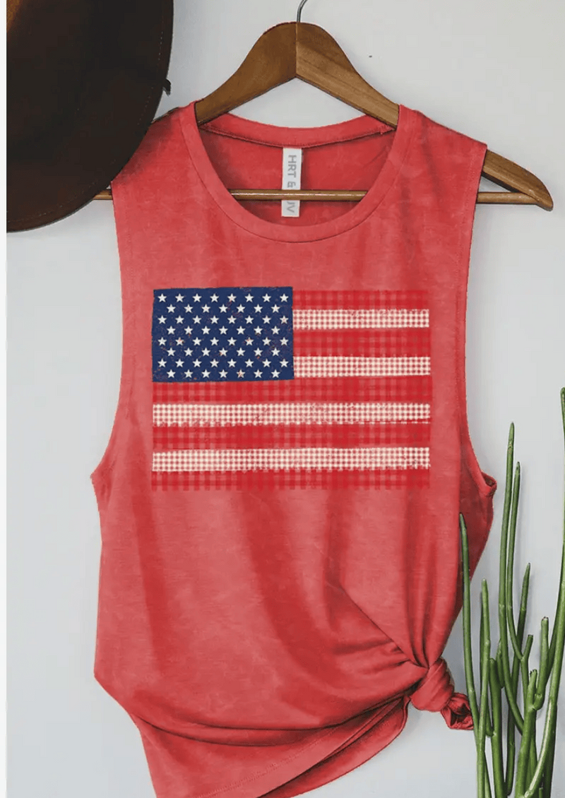 Shop Envi Me Tops and Tunics The Summer in Pecos Stars & Stripes Tank