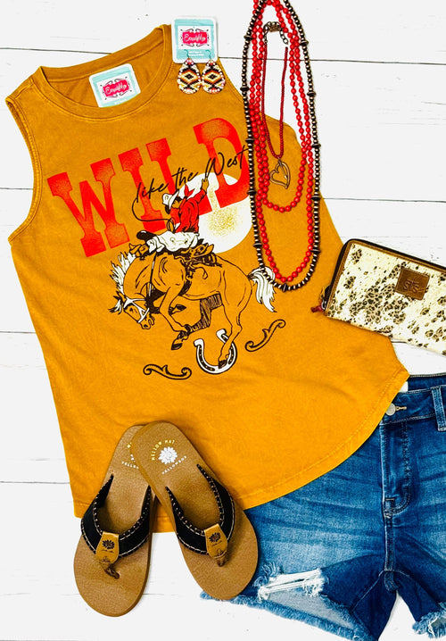 Shop Envi Me Tops and Tunics The Summer Mustard Wild Like The West Tank