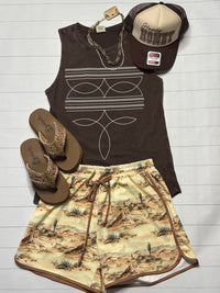 Shop Envi Me Tops and Tunics The Summer of Bootstitch Brown Tank