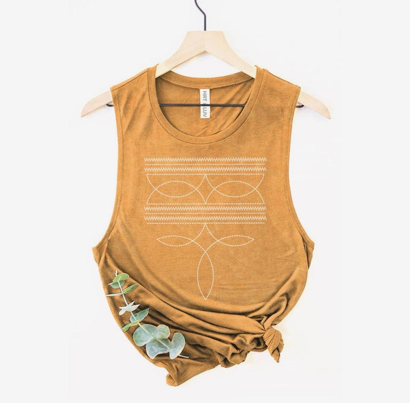 Shop Envi Me Tops and Tunics The Summer of Bootstitch Mustard  Tank