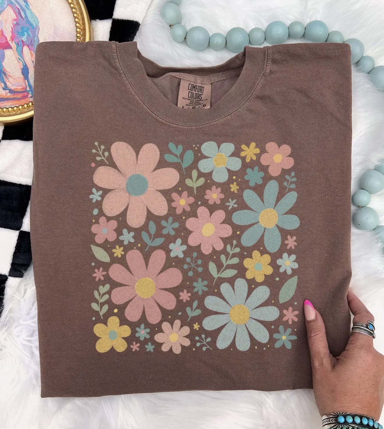 Shop Envi Me Tops and Tunics The Summer Of Floral Bloom Cocoa Tee