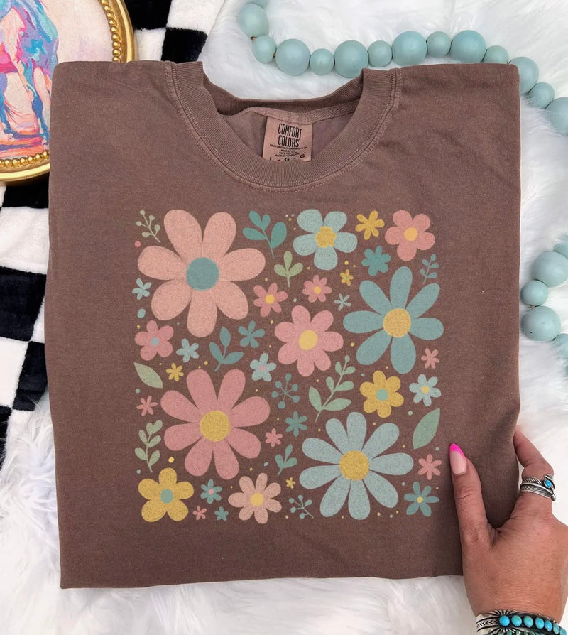 Shop Envi Me Tops and Tunics The Summer Of Floral Bloom Cocoa Tee
