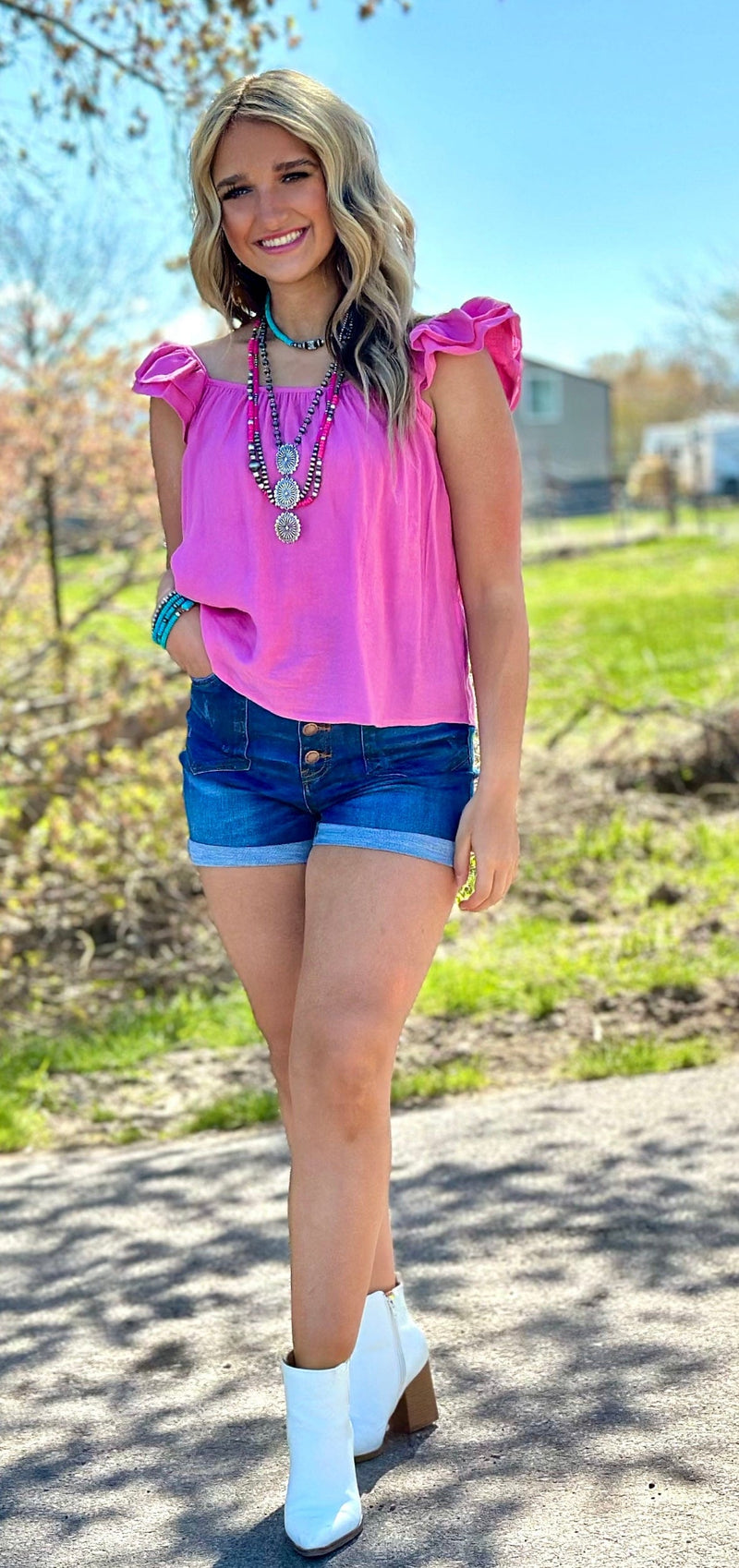 Shop Envi Me Tops and Tunics The Summer Of Pink Tank Top