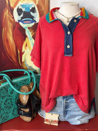 Shop Envi Me The Summer Of Red Polo Top