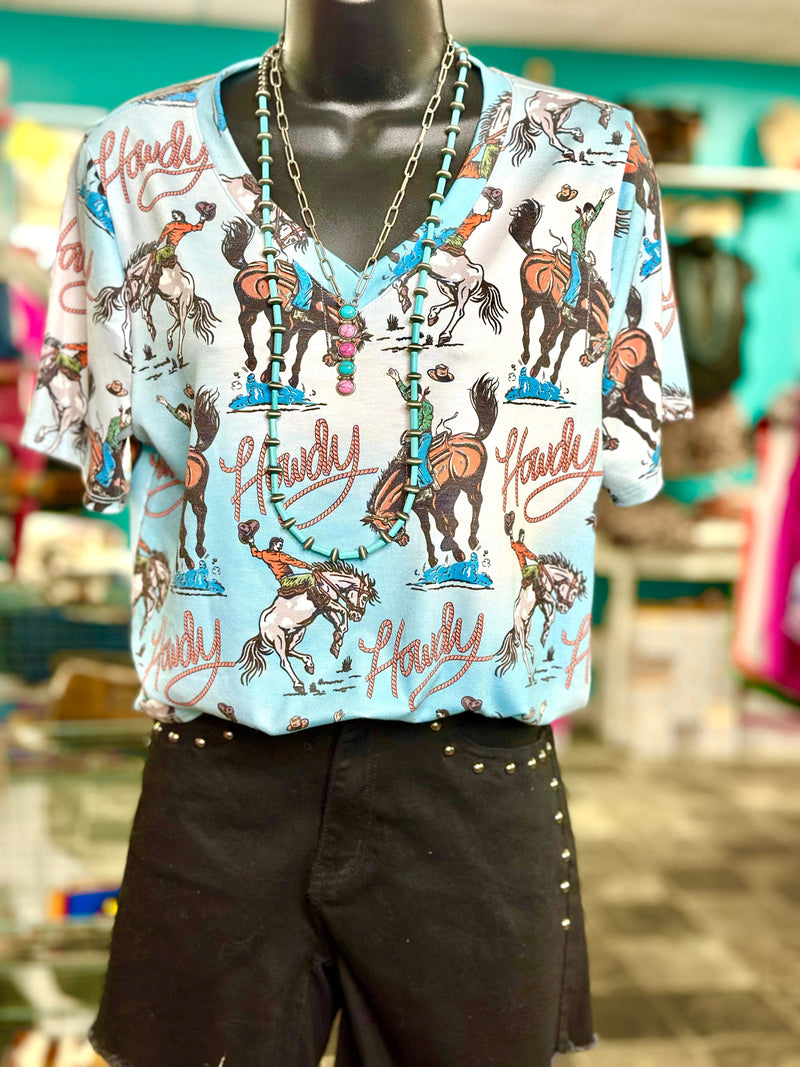 Shop Envi Me Tops and Tunics The Summer Rodeo Howdy V Neck Top