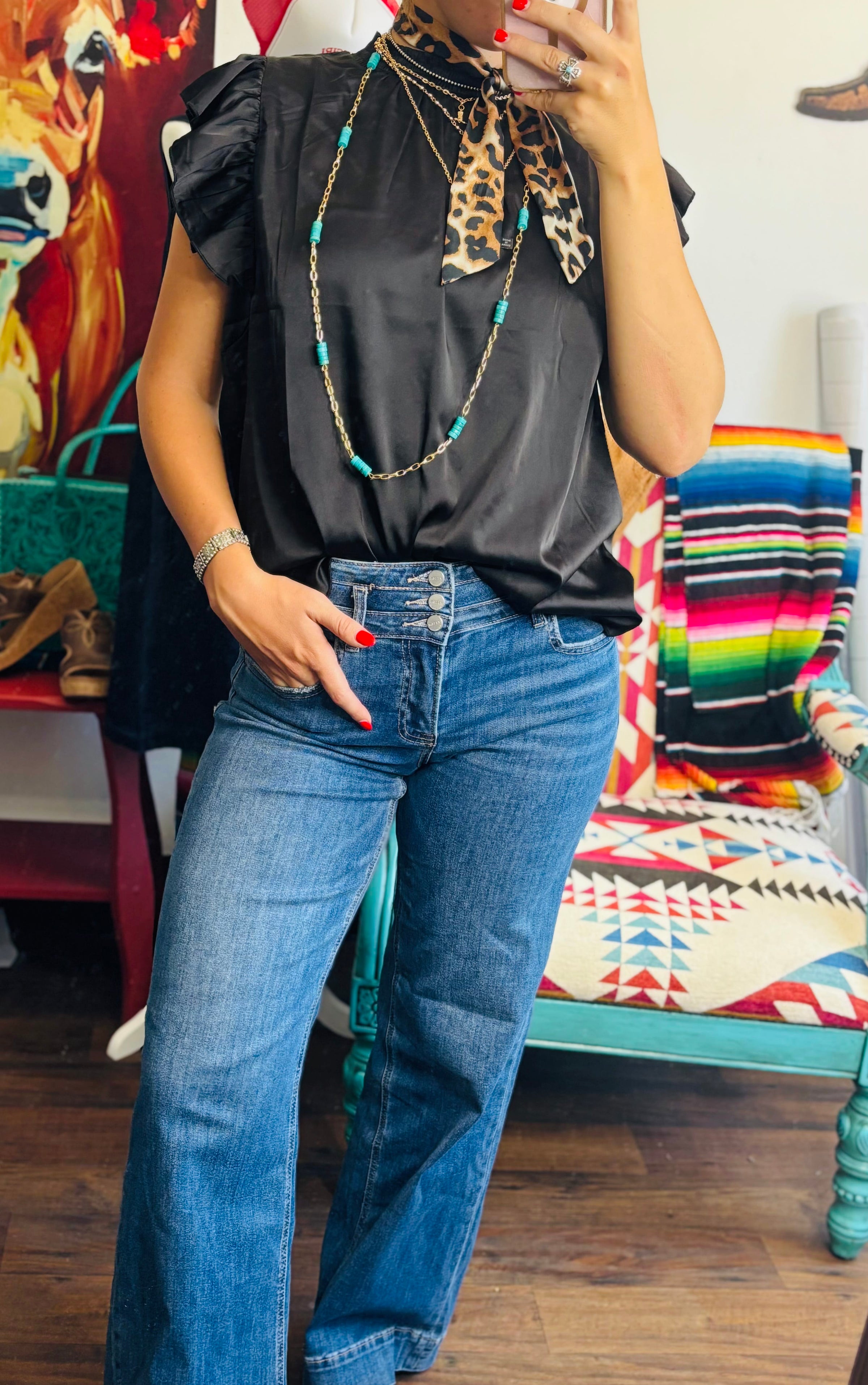 Shop Envi Me Tops and Tunics The Summer Ruffle Detail Dressy Top