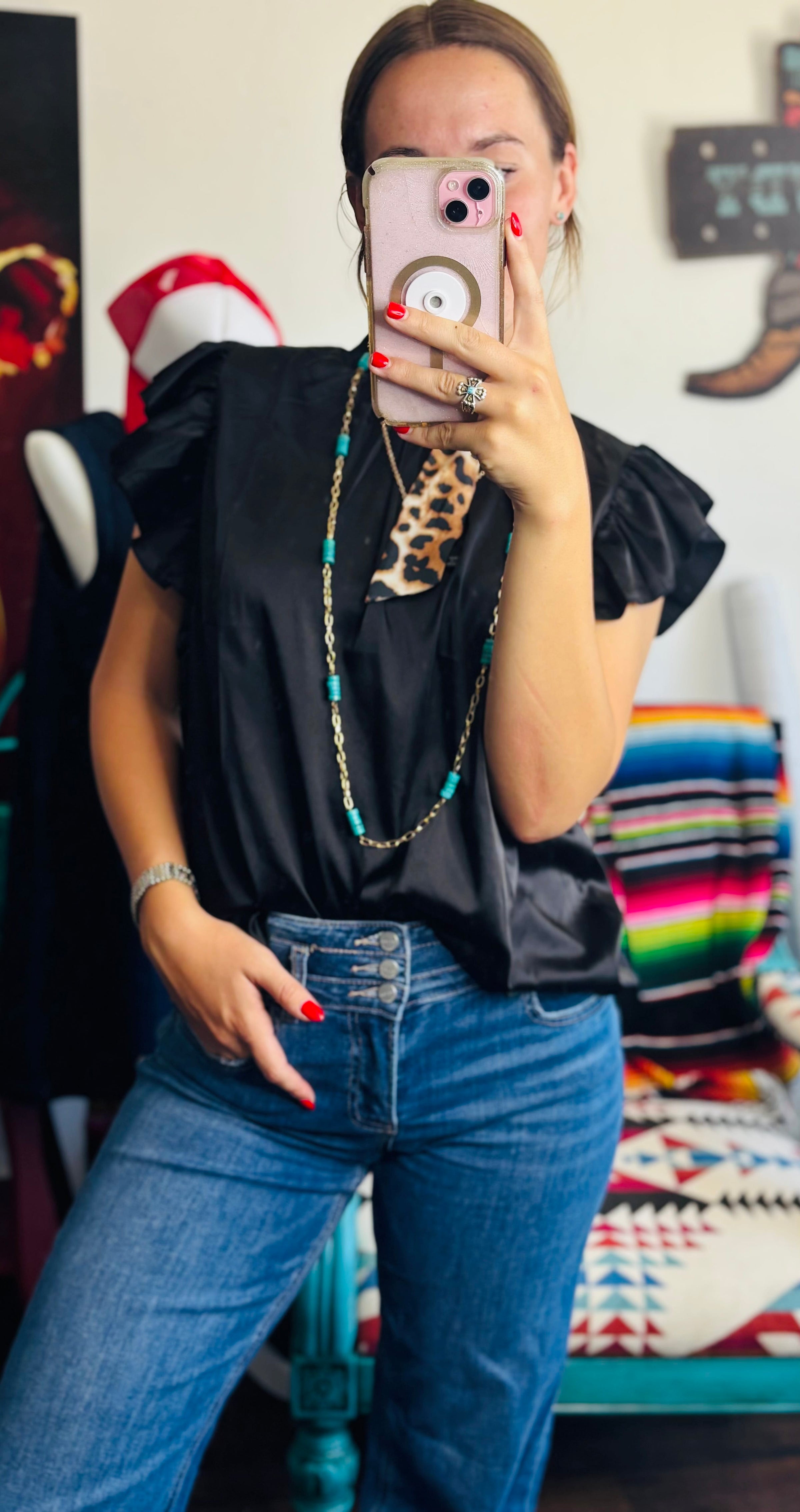 Shop Envi Me Tops and Tunics The Summer Ruffle Detail Dressy Top