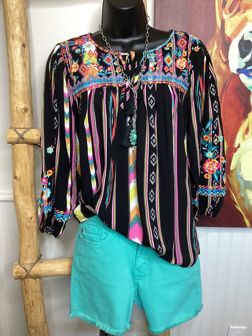 Shop Envi Me Tops and Tunics The  Summer💃 Salsa Embroidered Top