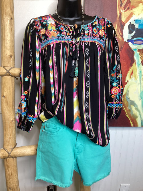 Shop Envi Me Tops and Tunics The  Summer💃 Salsa Embroidered Top
