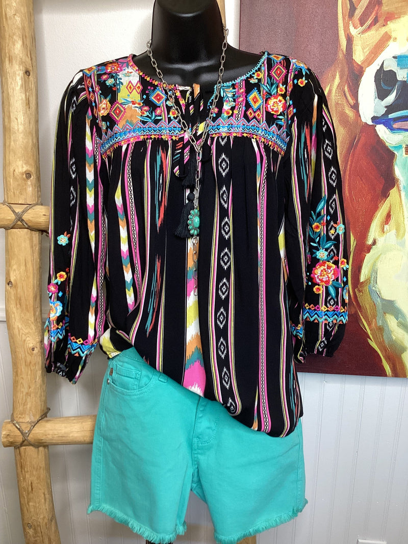 Shop Envi Me Tops and Tunics The  Summer💃 Salsa Embroidered Top