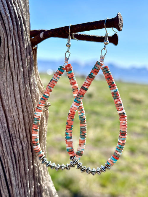 Shop Envi Me Earrings Silver The Summer Sun Navajo Pearl Hoop Bead Earring