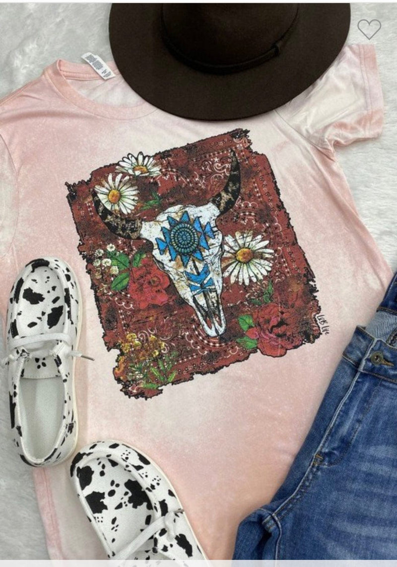 Shop Envi Me Tops and Tunics The Sunflower Steer Bleached Tee