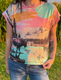 Shop Envi Me Tops The Sunset Buffalo Top