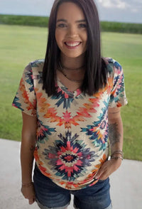 Shop Envi Me Tops and Tunics The Sunset in The Desert V Neck Top