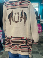 Shop Envi Me Cardigans and Kimonos The Tan Bozeman Vintage Horse Cardigan