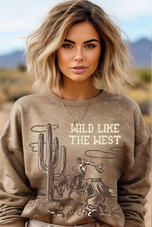 Shop Envi Me The Taupe Wild Like The West Pullover