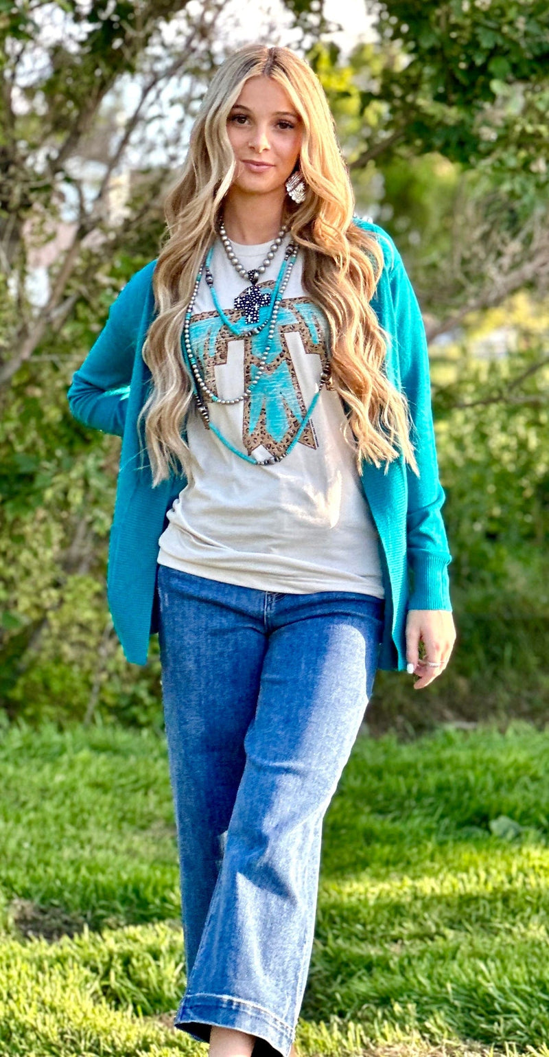 Shop Envi Me Tops and tunics The Teal Fall Feels Cardigan