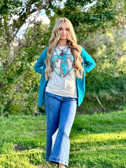 Shop Envi Me Tops and tunics The Teal Fall Feels Cardigan