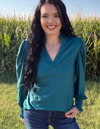 Shop Envi Me Tops and Tunics The Teal Miles City Fall Top