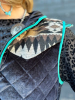 Shop Envi Me Outerwear The Telluride Black Velvet Aztec Vest