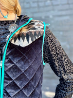 Shop Envi Me Outerwear The Telluride Black Velvet Aztec Vest