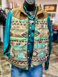 Shop Envi Me Outerwear The Telluride Turquoise Aztec Vest